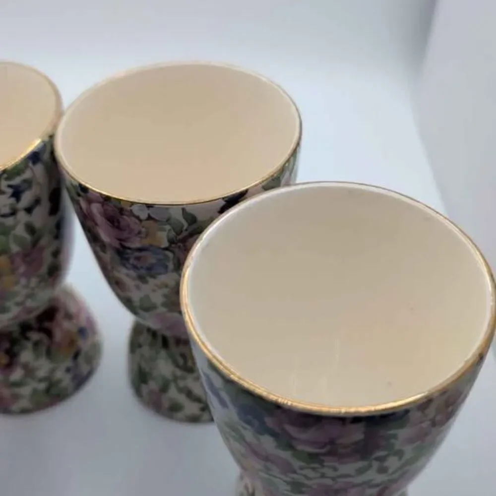 Vintage Royal Winton Summertime Chintz Double Egg Cups Set of 4 Wright Tyndale